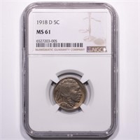 1918-D Buffalo Nickel NGC MS61