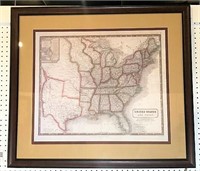 Vintage East Coast Map in Frame