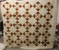 Vintage Handstitched Quilt 88" x 84"