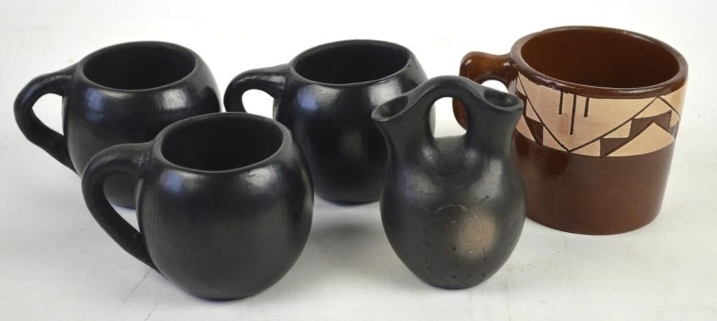 GROUP OF NATIVE AMERICAN POTTERY INC BLACK WARE