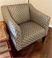 Geometric Patterned Fabric Upholstered Arm Chair