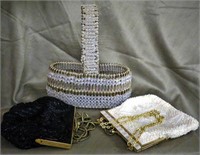 TWO BEADED/SEQUINED HANDBAGS*CARLA MARCHI*MORE