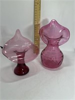 Cranberry glass Vase, Vtg Art Glass, Pulpit