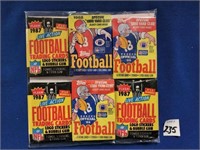 LOT OF 6 FOOTBALL WAX PACKS (3) 1987 FLEER,