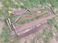 Vintage saws; including 2 man