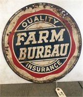 "QUALITY FARM BUREAU INSURANCE" METAL SIGN