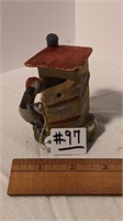 1.5” x 3” Bisque Black Americana Out House Figure.