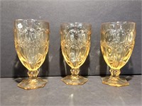 Fostoria Yellow Moonstone Iced Tea Glasses