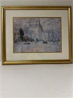 Vintage framed Claude Monet Sailboats