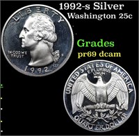 Proof 1992-s Silver Washington Quarter 25c Grades