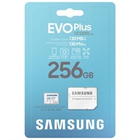 SAMSUNG EVO Plus w/SD Adaptor 256GB Micro SDXC,