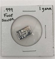 1 Gram .999 Fine Silver Rectangle
