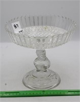 PORTRAIT FOOT PRESSED GLASS COMPOTE