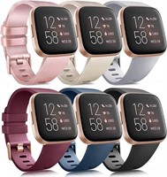 6 Pack Sport Bands Compatible with Fitbit Versa 2