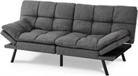 Sweetcrispy Futon Sofa Bed, Dark Grey