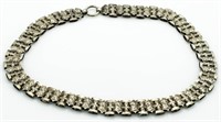 Vintage Sterling Silver 18" Panther Link Necklace