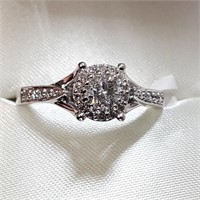 Certified 14K  Diamond(0.4ct) Diamond(0.16ct) Ring