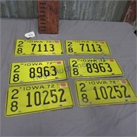 3 sets of license plates