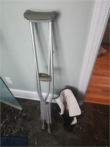 Crutches and boot