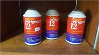 3 Cans R12 Refrigerant