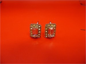 Coro Rhinestone 0.5" Earrings