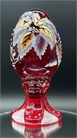 Fenton Ruby Hp Pedestal Egg #798 By A Vanzile Uv