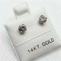 14K WHITE GOLD DIAMOND (0.5CT,I2-3, H-I) EARRINGS
