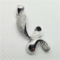 SILVER CUBIC ZIRCONIA  PENDANT (~WEIGHT 3.39G);