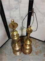 mcm Large James Mont Style Brass Lamps Lot Of 2