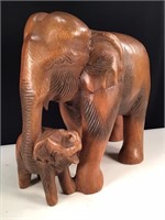 Wood Elephant Mother & Baby