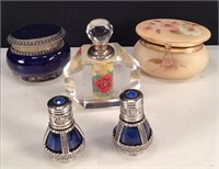 Glass Perfume Bottles & Trinket Boxes
