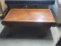 19th Cent. Inlaid Wood Claw Foot Coffee Table