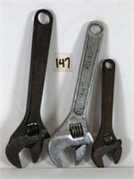 3 Small Adjustable Wrenches