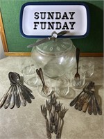 SUNDAY FUNDAY, Punch Set & Vintage Silverware