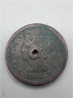 1844 Large Cent w/ Hole