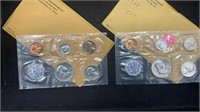 (2) 1963 Silver Proof Sets w/ Envelope & Paper