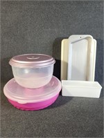 Plastic Containers with Lids, Shallow Metal Pans