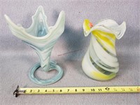 2- Art Glass Vases 8½" & 10"