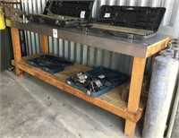 Custom 8'x30" Wood Work Bench & Metal Top
