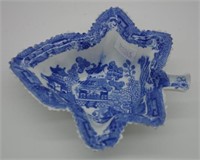 Spode Chinese Willow pattern leaf form pickle dish