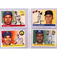 (4)1955 Topps Baseball Cards Nice Grade