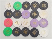 20 Various Las Vegas Nevada Casino Chips