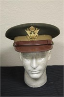 Army Dress Military Visor Hat - Khaki Band
