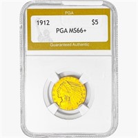 1912 $5 Gold Half Eagle PGA MS66+