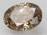 Certified 1.42 ct Oval Brown Diamond VS1
