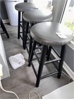 (6) WOODEN BAR STOOLS