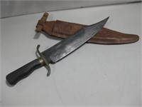 Vtg 19.5" Long Bowie Knife & Sheath