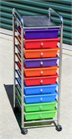 10 Drawer Rolling Cart Storage Unit