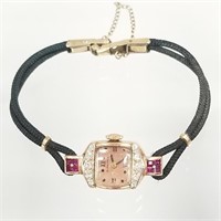 14K rose gold ladies Blancpain Art Deco wristwatch