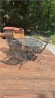5 Pc Metal Patio Table and Chairs